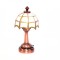 Dolls House Copper Table Lamp White & Gold Tiffany Shade LED Battery Lighting
