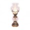 Dolls House Antique Brass Oil Lamp Fancy Glass Shade LED Battery Lighting
