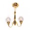 Dolls House Brass Double Ceiling Light Clear Glass Globe Shades LED Lighting