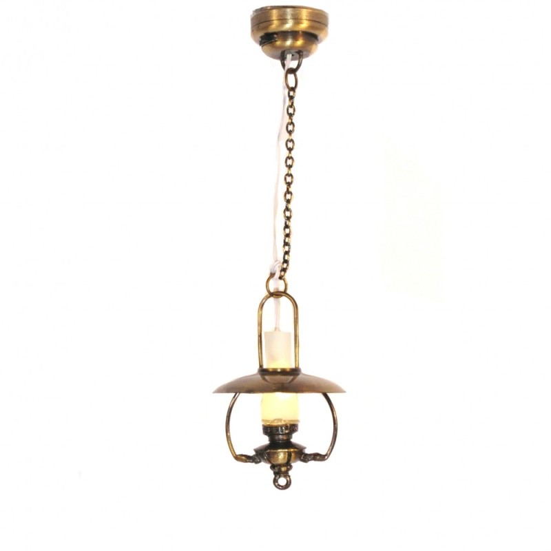 Dolls House Hanging Mammoth Oil Lamp Nostalgic LED Battery Ceiling Light