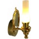 Dolls House Brass Oil Lamp Wall Light & Ornate Back Plate LED Battery Lighting