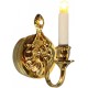 Dolls House Gold Single Candle Wall Light Brass Ornate LED Battery Lighting 1:12