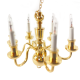 Dolls House Elite 6 Arm Brass Chandelier Candle Bulbs 12V Electric