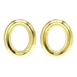 Dolls House 2 Empty Oval Gold Picture Painting Frames Miniature Modern Accessory