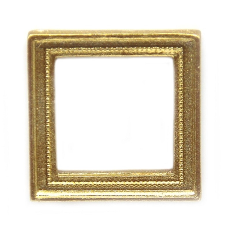 Dolls House Small Square Empty Gold Picture Painting Frame Miniature Accessory