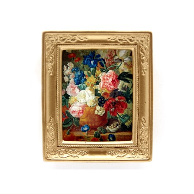 Dolls House Gold Framed Ambrosius Bosschaert Picture Floral Still Life Painting