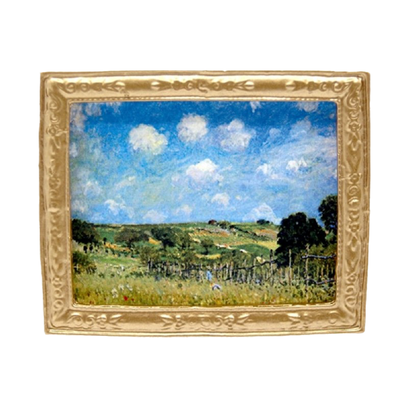 Dolls House Sisley Countryside Scenic Picture in Gold Frame Miniature Accessory