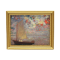 Dolls House Morning Light Picture Boat Painting Gold Frame Miniature Accessory