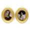 Dolls House 2 Edwardian Portrait Pictures in Gold Frames Miniature Accessory