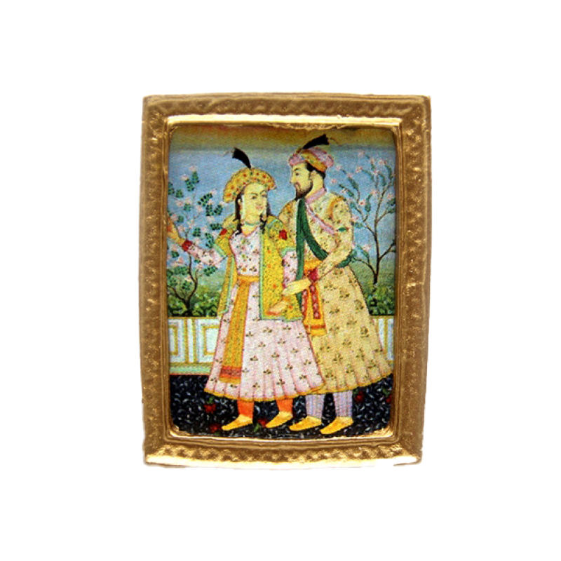 Dolls House Indian Culture Small Painting Gold Frame Miniature Accessory 1:12