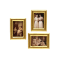 Dolls House 3 Edwardian Family Portrait Paintings in Gold Frames 1:12 Accessory