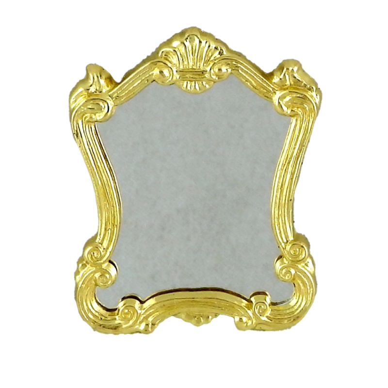 Dolls House Rococo Mirror in Decorative Gold Frame Miniature