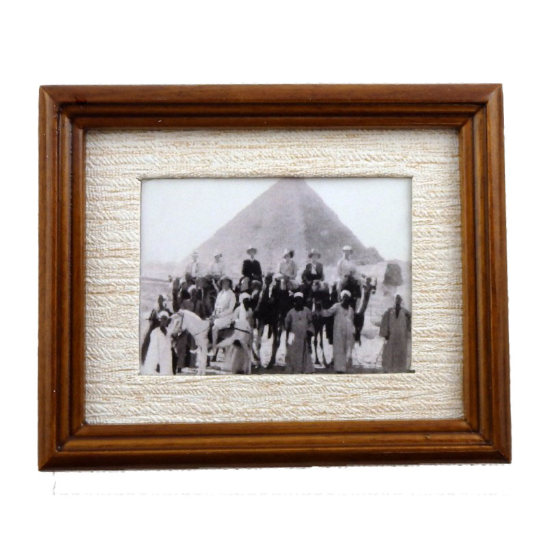 Dolls House Foreign Travels Picture Painting in Walnut Frame Miniature Accessory