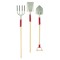 Dolls House Garden Tools Fork & Spades Red Miniature Accessory Set 