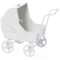 Dolls House Nursery Accessory Girls Toy White Metal Dolls Pram