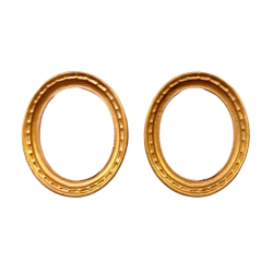 Dolls House 2 empty Oval Gold Picture Painting Frames Miniature
