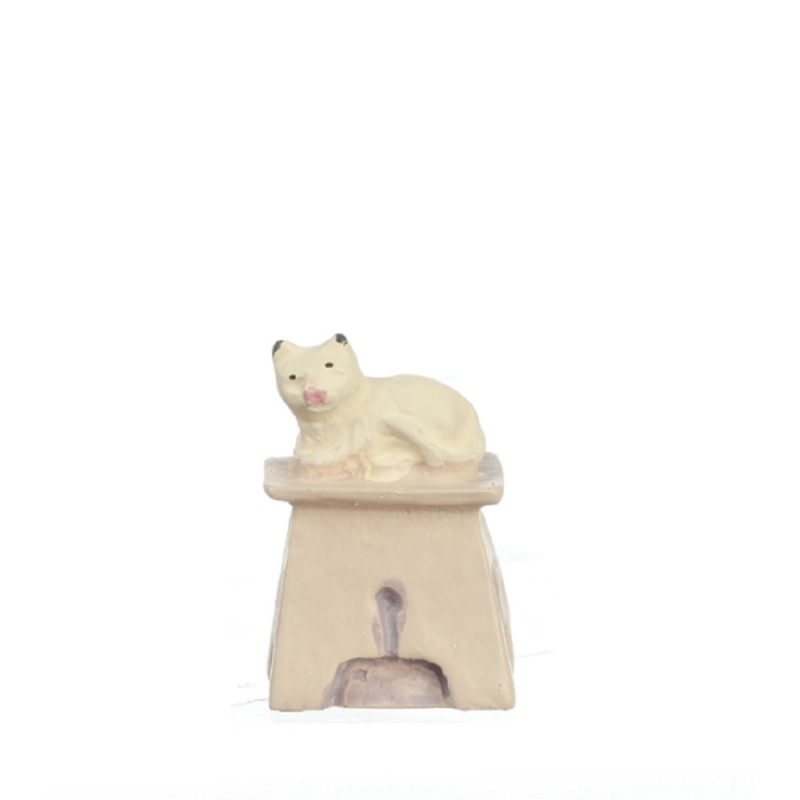 Dollhouse Cat on Stool 1:48 Scale 1/4 inch Mini Any Room Furniture