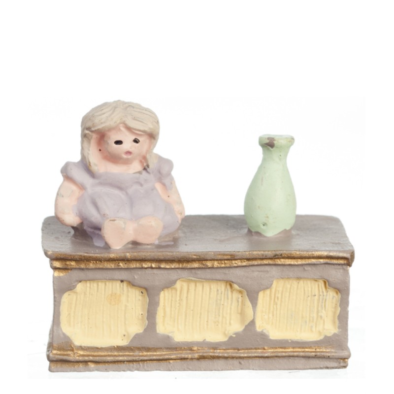 Dolls House Toy Chest 1:48 Scale 1/4 inch Mini Bedroom Miniature Furniture Dolls House Toy Chest 1:48 Scale 1/4 inch Mini Bedroom Miniature Furniture