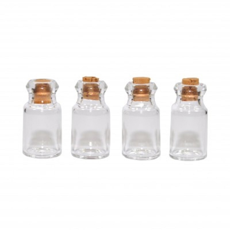 Dolls House 4 Glass Bottling Jars & Corks Kitchen Shop Accessory