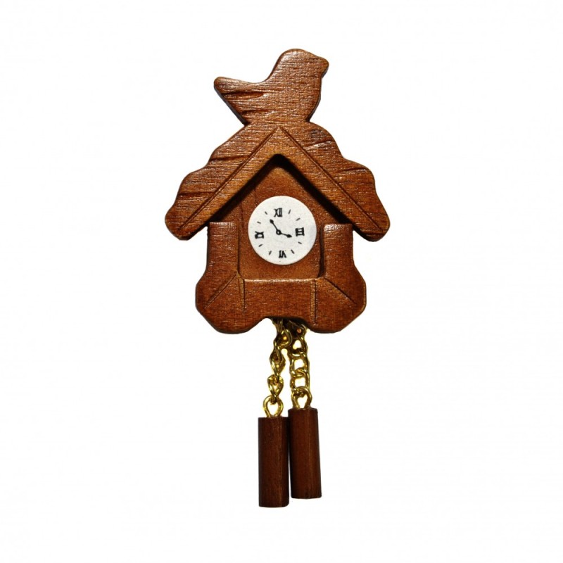 Dolls House Wooden Cuckoo Clock Miniature Wall Accessory 1:12 Scale
