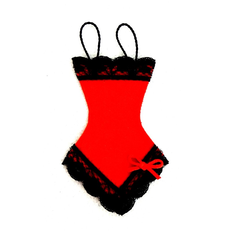 Dolls House Ladies Lingerie Red Black Corset Bedroom Shop Accessory