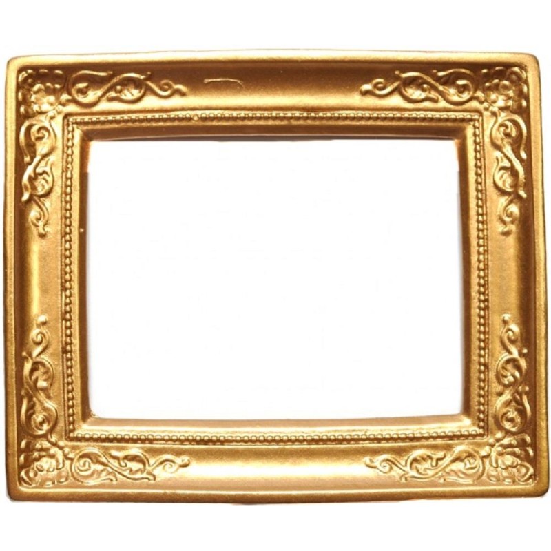 Dolls House Gold Empty Picture Frame Miniature Ornate Painting Accessory 1:12