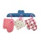 Dolls House Blue Wall Rack with Hanging Oven Gloves & Cloth Kitchen Accessory