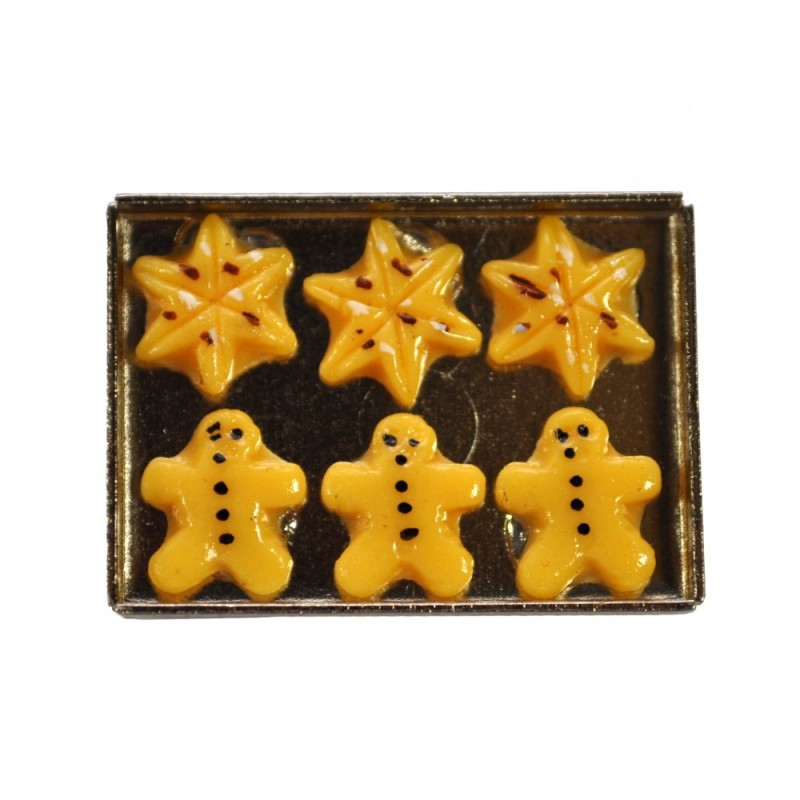 Dolls House Tray of Christmas Cookies Miniature Kitchen Dining Room Accessory