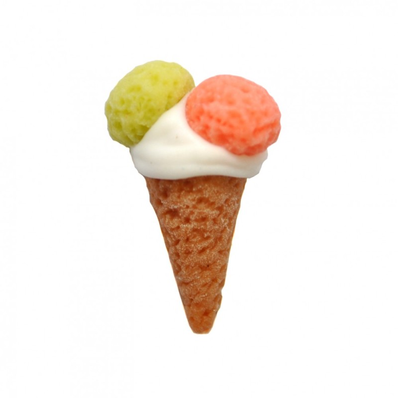 Dolls House Ice Cream Cone 3 Coloured Miniature Shop Beach Cafe Accessory