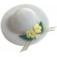 Dolls House White Lady's Hat Floral Trim Millinery Shop Bedroom Accessory 1:12