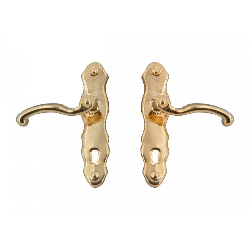 Dolls House Brass Lever Door Handles Mini Mundus Miniature Knobs Door Furniture