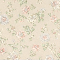 Dolls House Ogee Lace Cream Rose Miniature Print Wallpaper 3 Sheets 