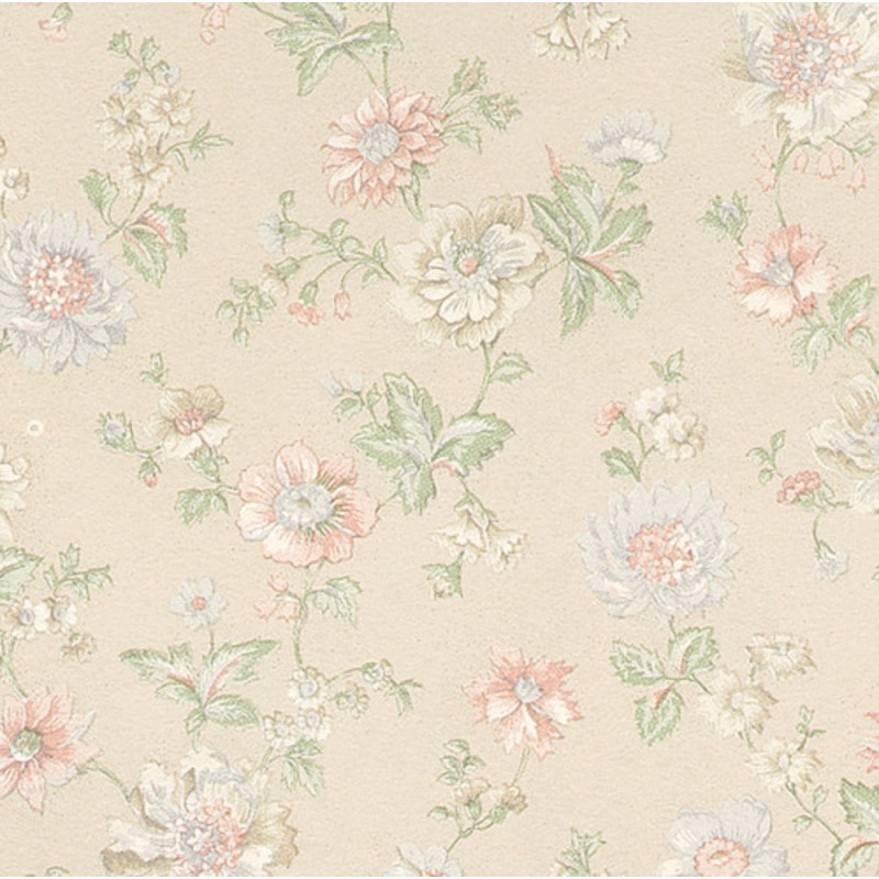 Dolls House Nicole Country French Pink Miniature Print 1:12 Wallpaper 3 Sheets