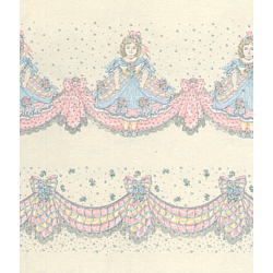 Dolls House Cream & Pink Mon Cheri Miniature Print 1:12 Wallpaper 3 Sheets
