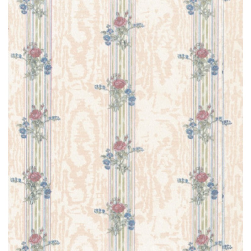 Dolls House Reflections Cream Miniature Print 1:12 Scale Wallpaper 3 Sheets 