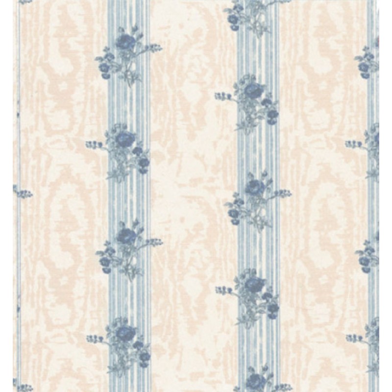 Dolls House Reflections Blue Miniature Print 1:12 Scale Wallpaper 3 Sheets 