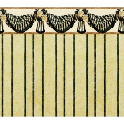 Dolls House Benjamin Swag Green Miniature Print 1:12 Scale Wallpaper 3 Sheets