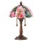 Dolls House Bronze Table Lamp with Floral Tiffany Shade 12V Electric Lighting