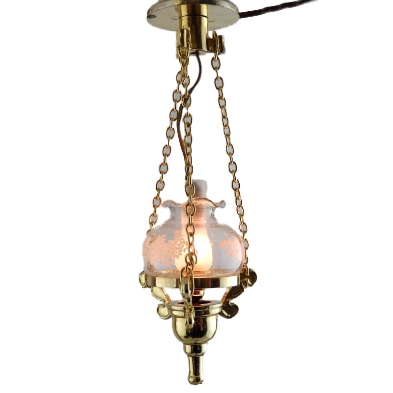Dolls House Miniature Lighting Electric Light Victorian Hanging Ceiling Lamp