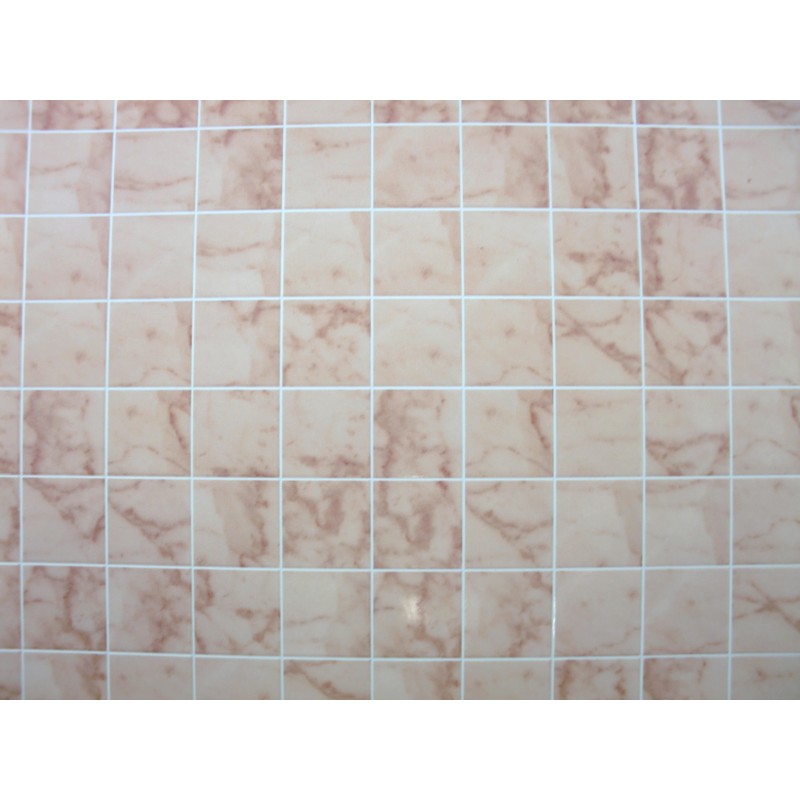 Dolls House Miniature 1:12 Bathroom Kitchen Flooring Pink Marble Tile Sheet