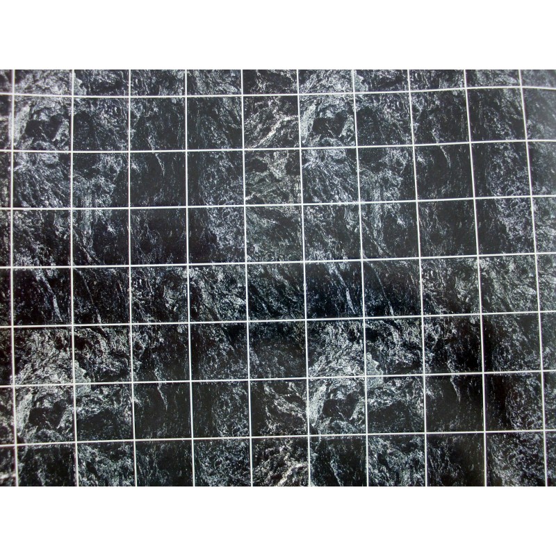 Dolls House Black Marble Tile Sheet Miniature Bathroom Kitchen Flooring