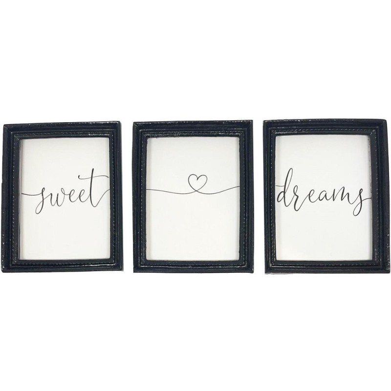 Dolls House Sweet Dreams Heart Picture Black Frames Modern Miniature Accessory