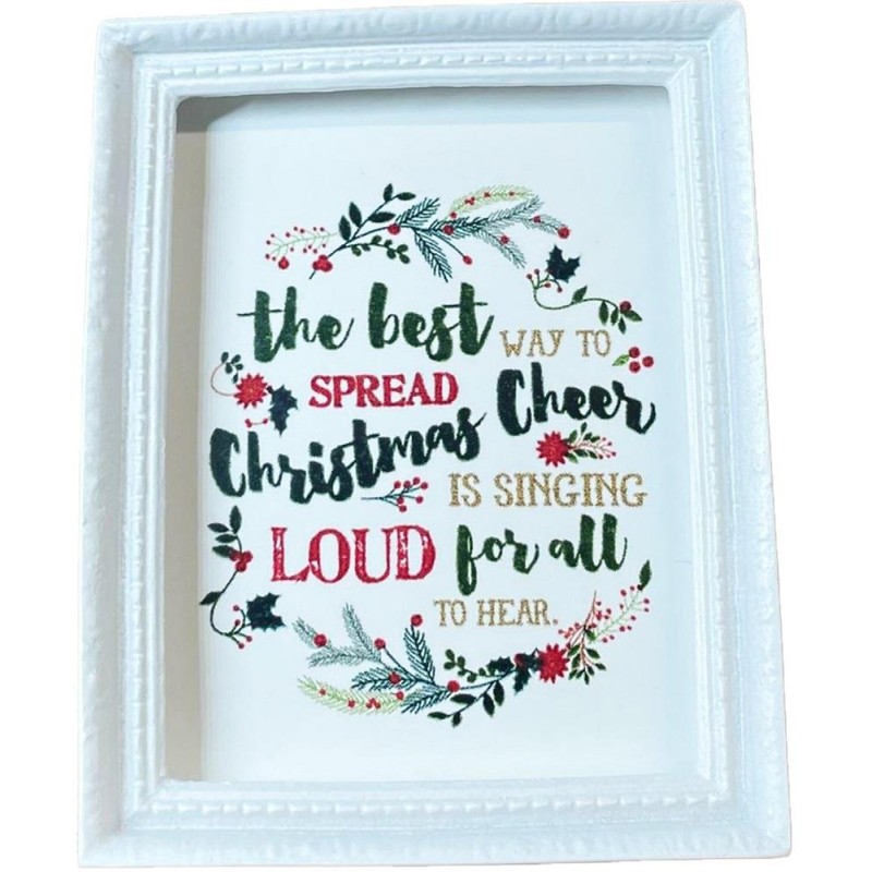 Dolls House Christmas Cheer Floral Picture Large White Frame Accessory 1:12 Dolls House Christmas Cheer Floral Picture Large White Frame Accessory 1:12