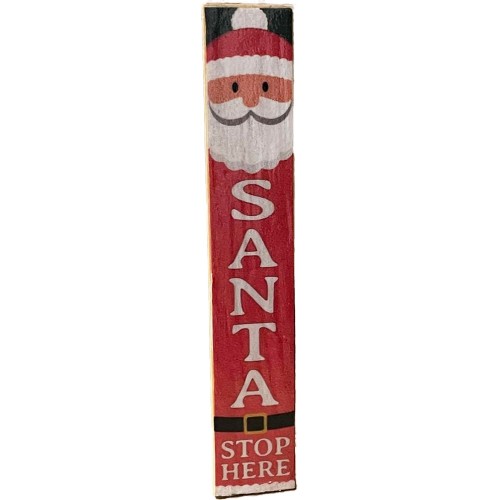 Dolls House Santa Stop Here Wooden Sign Miniature Outdoor Porch ...