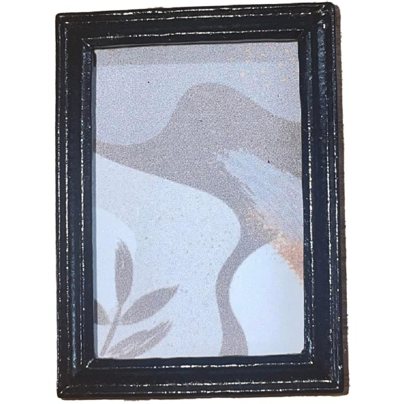 Dolls House Abstract Picture in Small Black Frame Miniature Accessory 1:12 Scale