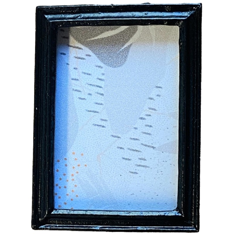 Dolls House Abstract Picture in Black Frame Miniature Accessory 1:12 Scale