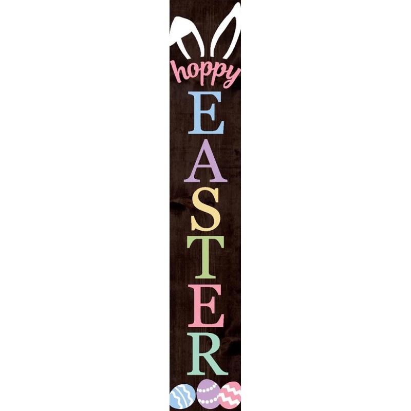 Dolls House Hoppy Easter Wooden Sign Miniature Outdoor Porch Accessory 1:12