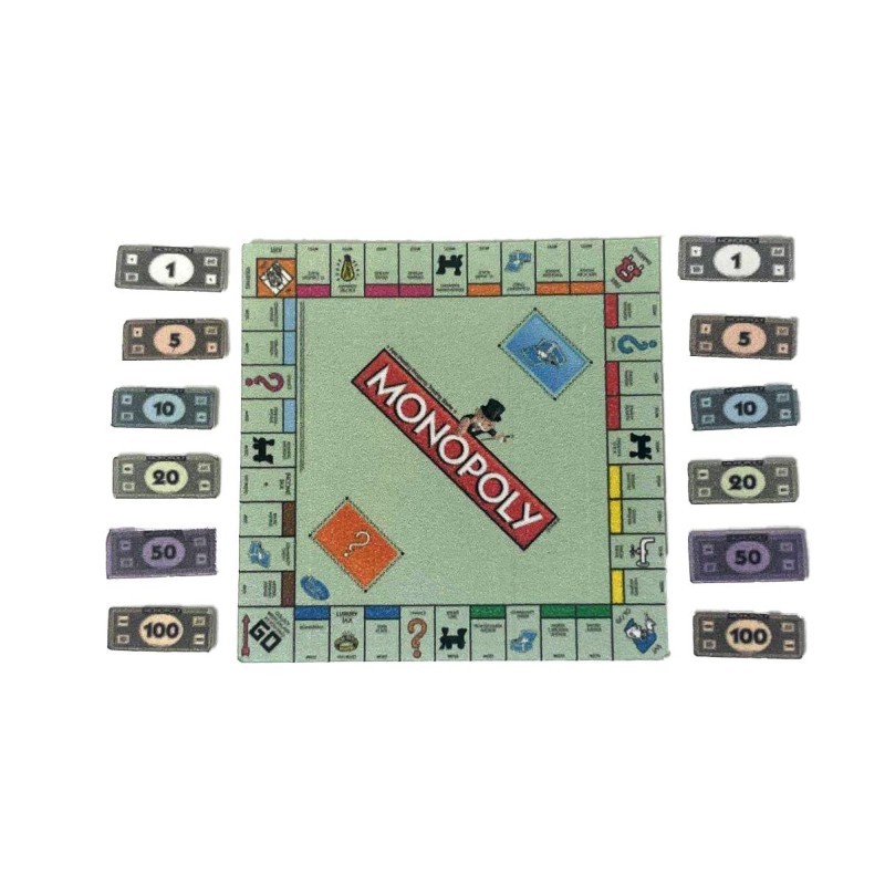 Dolls House Traditional Monopoly Board Game Miniature Toy Shop Accessory 1:12