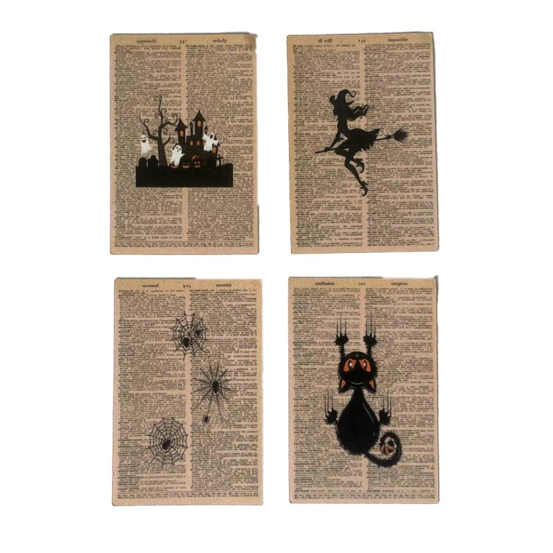 Dolls House Dictionary Page Posters Miniature Halloween Accessory 1:12 Scale
