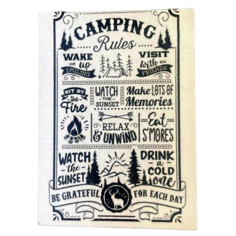 Dolls House Camping Rules Poster Miniature Home Décor Accessory 1:12 Scale